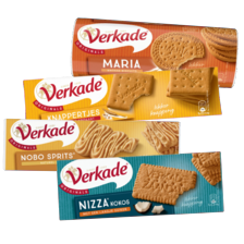 Verkade sprits original, San Francisco naturel, knappertjes, Maria of nizza kokos